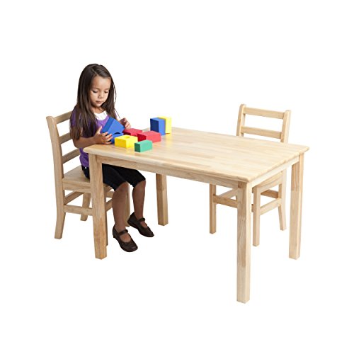 ECR4Kids Deluxe Hardwood Activity Play Table for Kids Solid Wood Childrens Table for PlayroomDaycarePreschool 30 x 48 Inch Rectangle Natural Finish